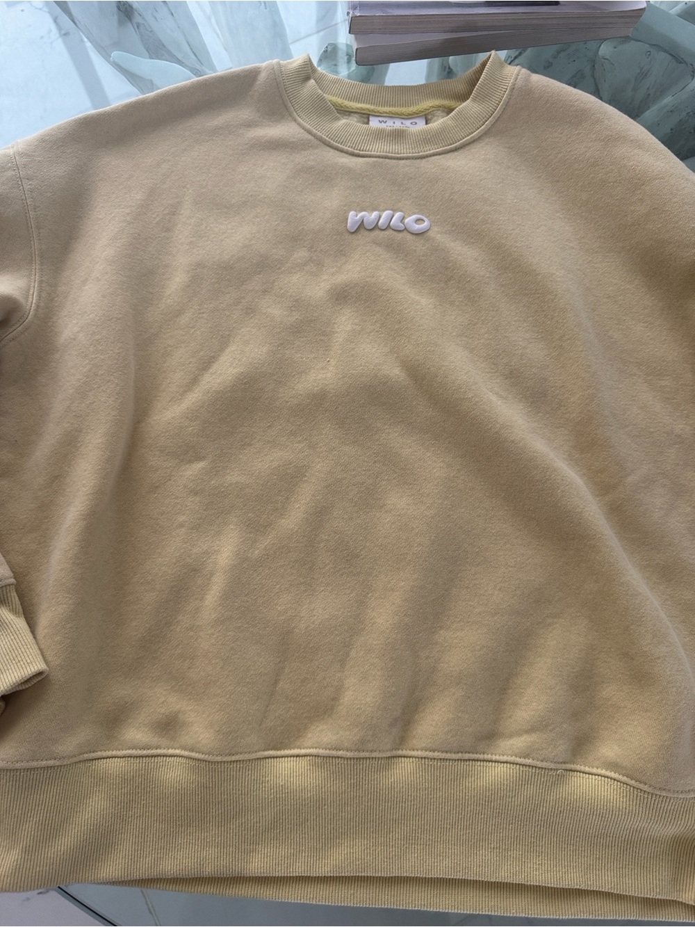 WILO Puff Lettering Yellow Sweatshirt XS - Picture 5 of 7